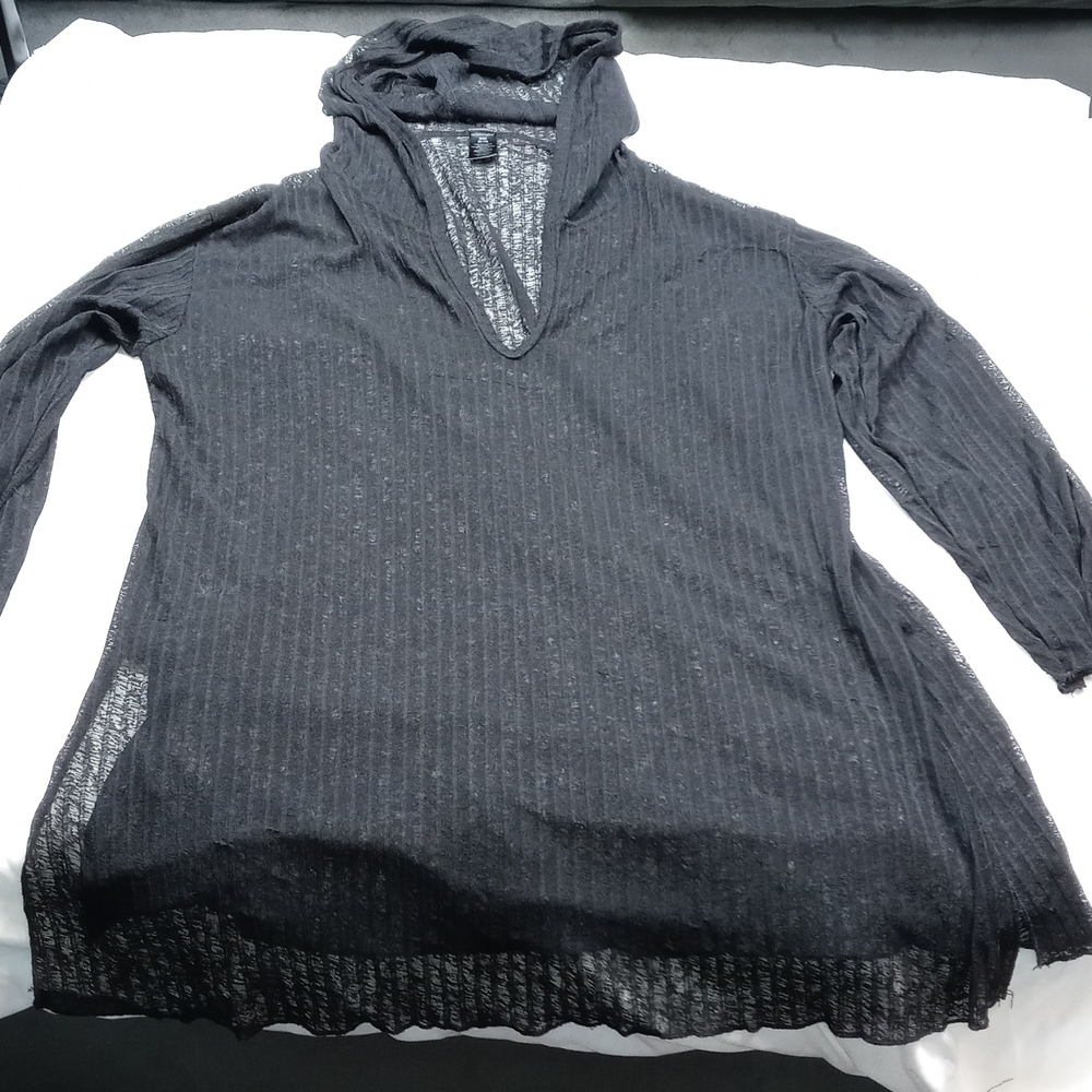 Apostrophe womens sheer hooded cover up